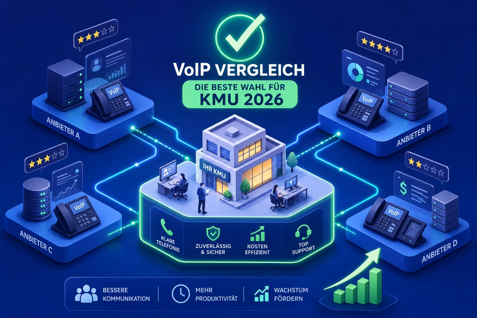 VoIP Anbieter Vergleich für KMU 2026